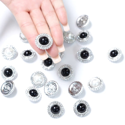 Rhinestone Pearl Button 21.67mm x 21.67mm 204-16