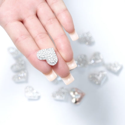 Rhinestone Flat Heart Button 204-13