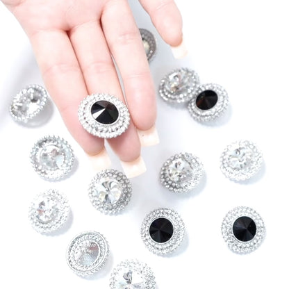 Rhinestone Round Button 23.70mm x 23.70mm 204-24