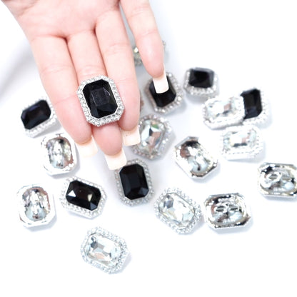 Rhinestone Baguette Button 204-12