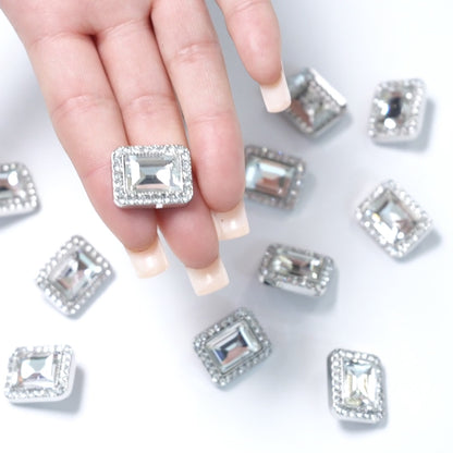 Rhinestone Baguette Button 204-19