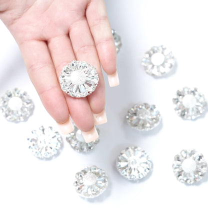 Rhinestone Clear Flower Button 204-27