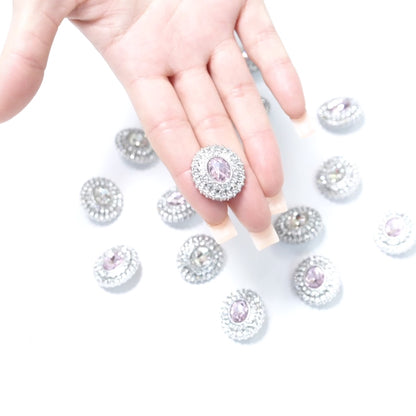 Rhinestone Oval Button 204-10
