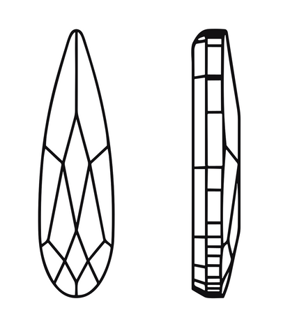 Rain Drop Shape Rhinestone 2x6mm NON Hot-fix Mini Bag 2538