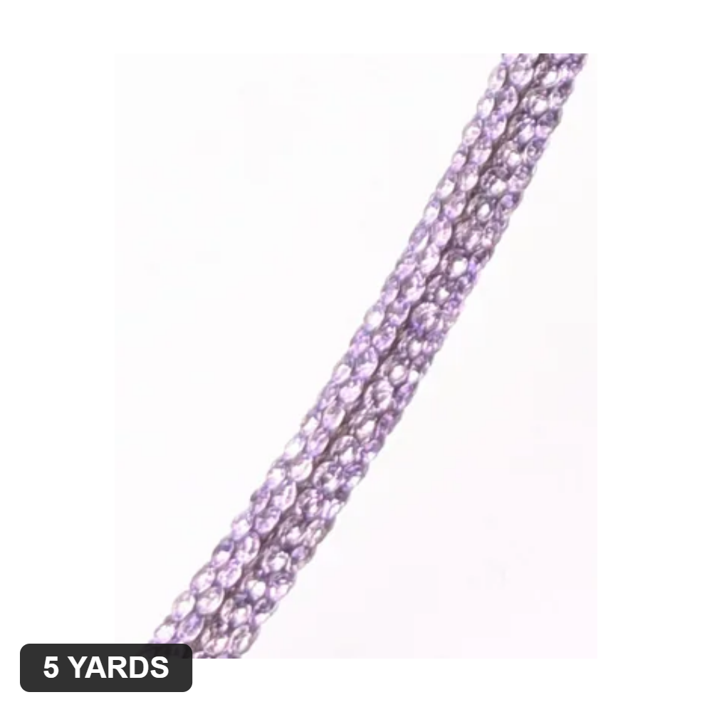 6MM Rhinestone Rope - Violet(Lilac) (NOT WATERPROOF) - 5 Yards