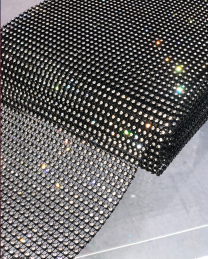 Non-Stretch 39 Line Rhinestone Fabric I Crystal Mesh Fabric