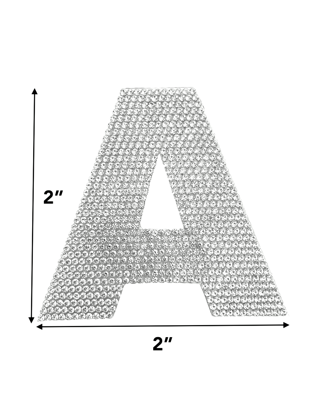 2" Exclusive Rhinestone Mesh Hot-fix Letters
