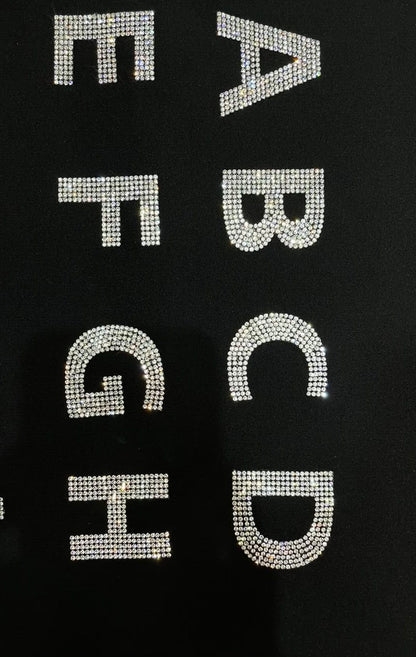 2" Exclusive Rhinestone Mesh Hot-fix Letters