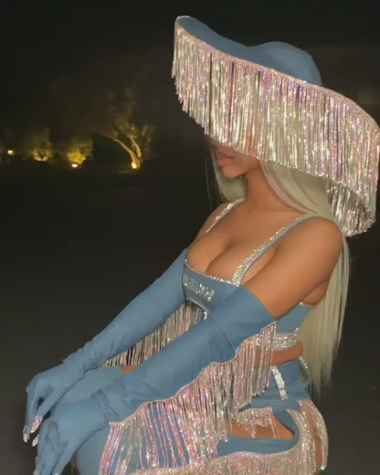 8 inches Rhinestone Fringe