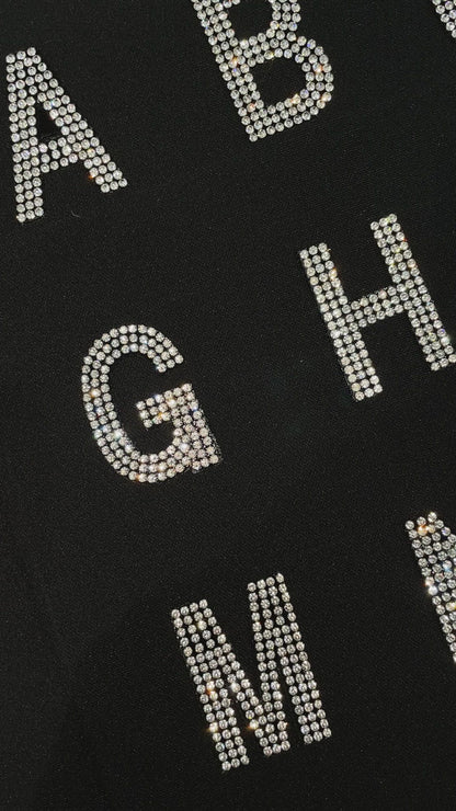 1 1/2" Exclusive Rhinestone Mesh Hot-fix Letters