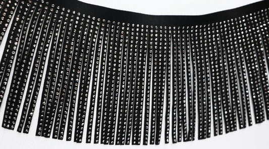 AT98 Suede Rhinestone Fringe