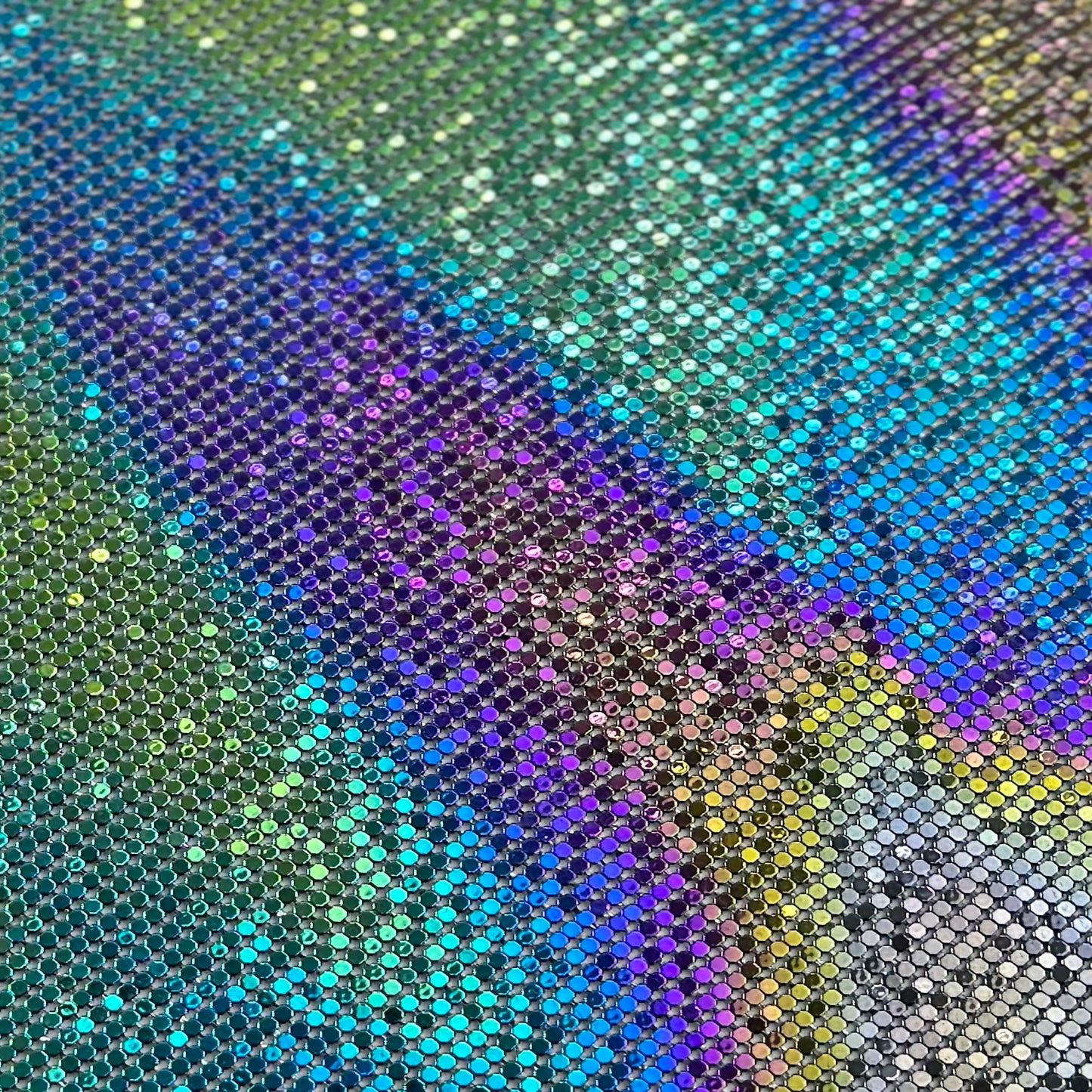 Black AB Chainmail fabric