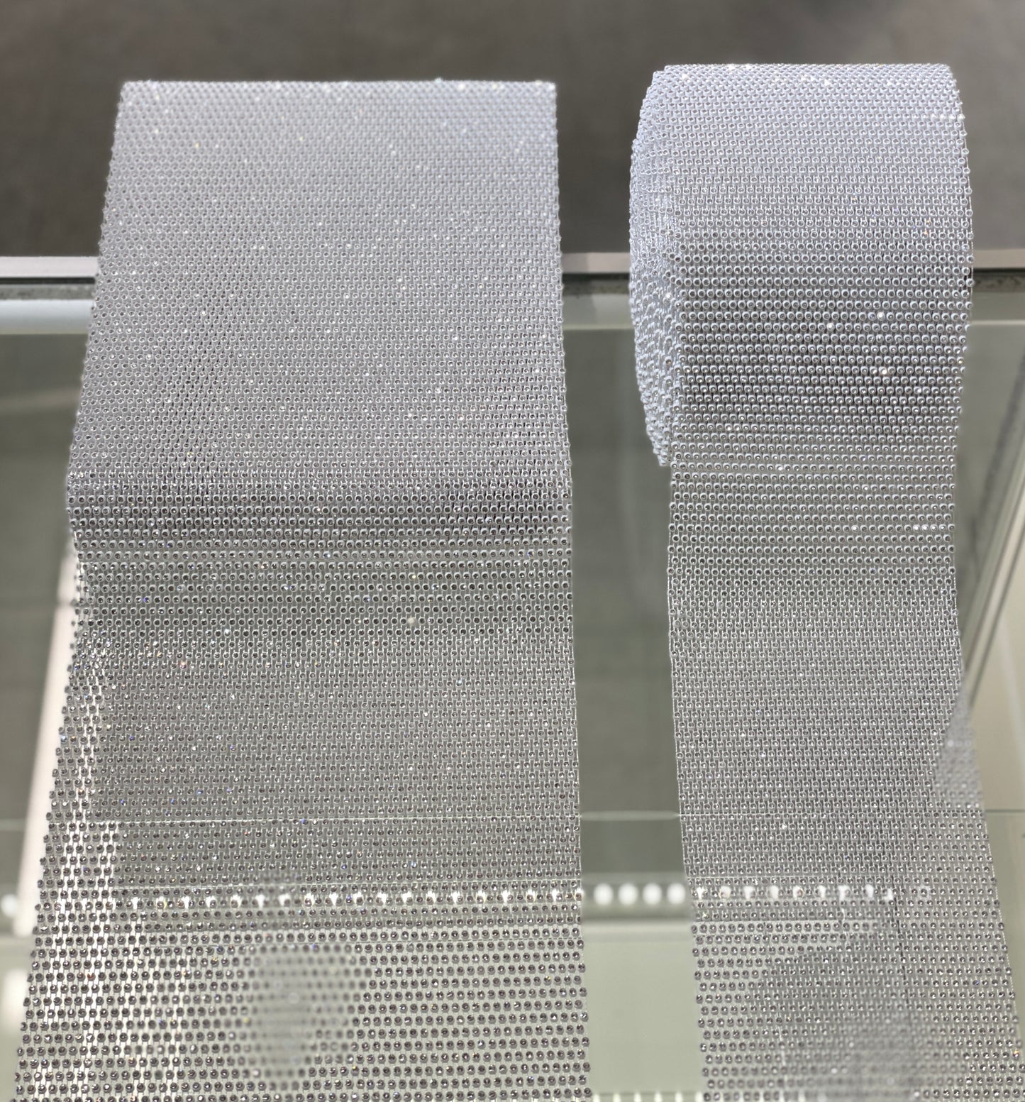 White / Crystal Clear / Crystal AB Elastic Rhinestone X Fabric