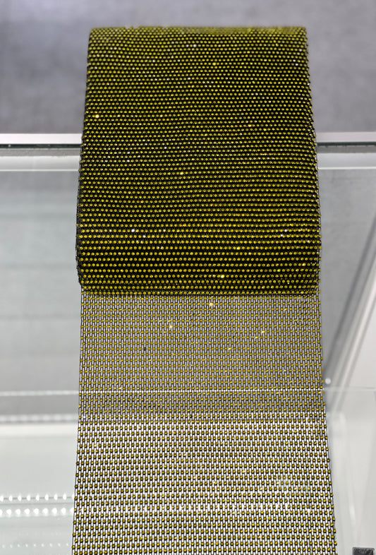 Black/Citrine Elastic Rhinestone X Fabric
