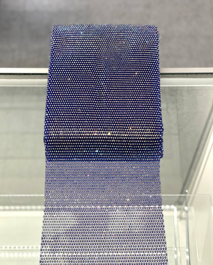 Royal Blue/ Crystal AB Elastic Rhinestone X Fabric