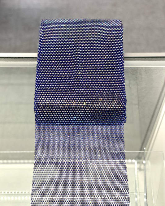 Royal Blue/ Crystal AB Elastic Rhinestone X Fabric