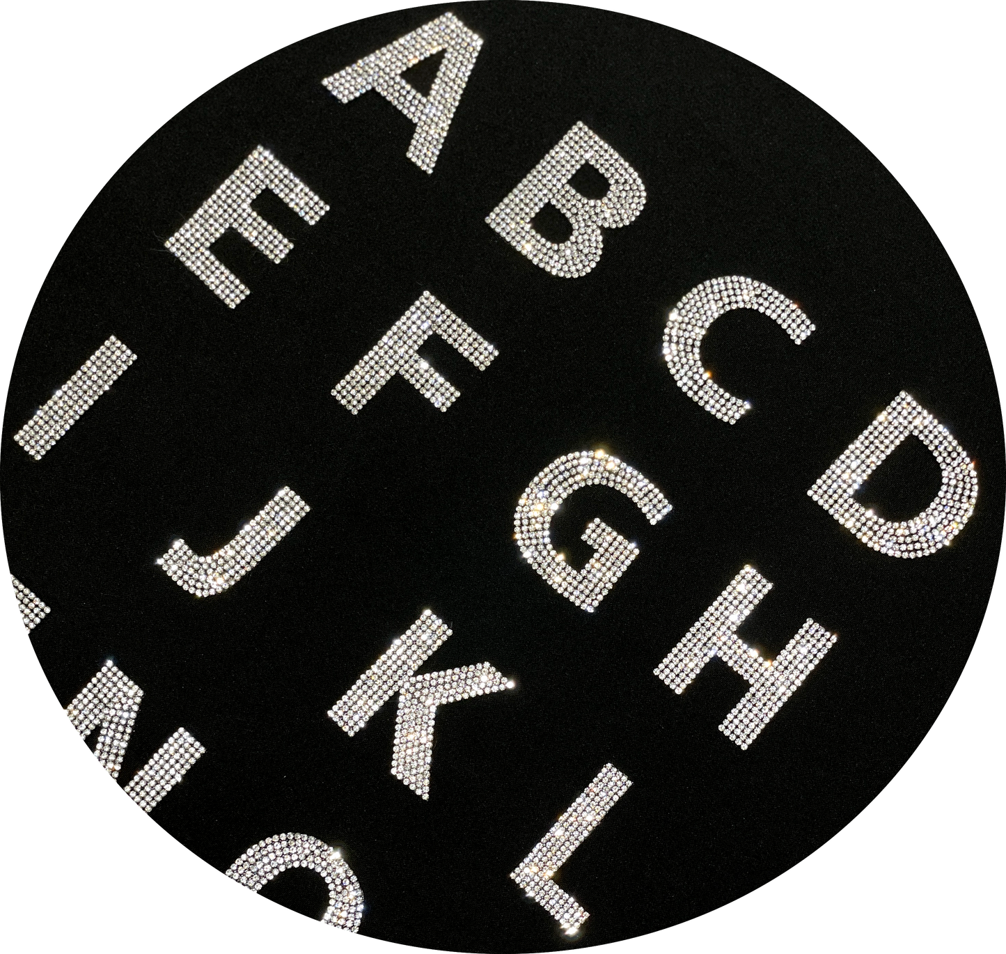 2" Exclusive Rhinestone Mesh Hot-fix Letters