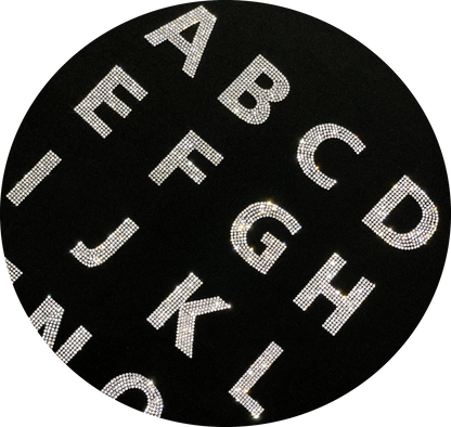 2" Exclusive Rhinestone Mesh Hot-fix Letters