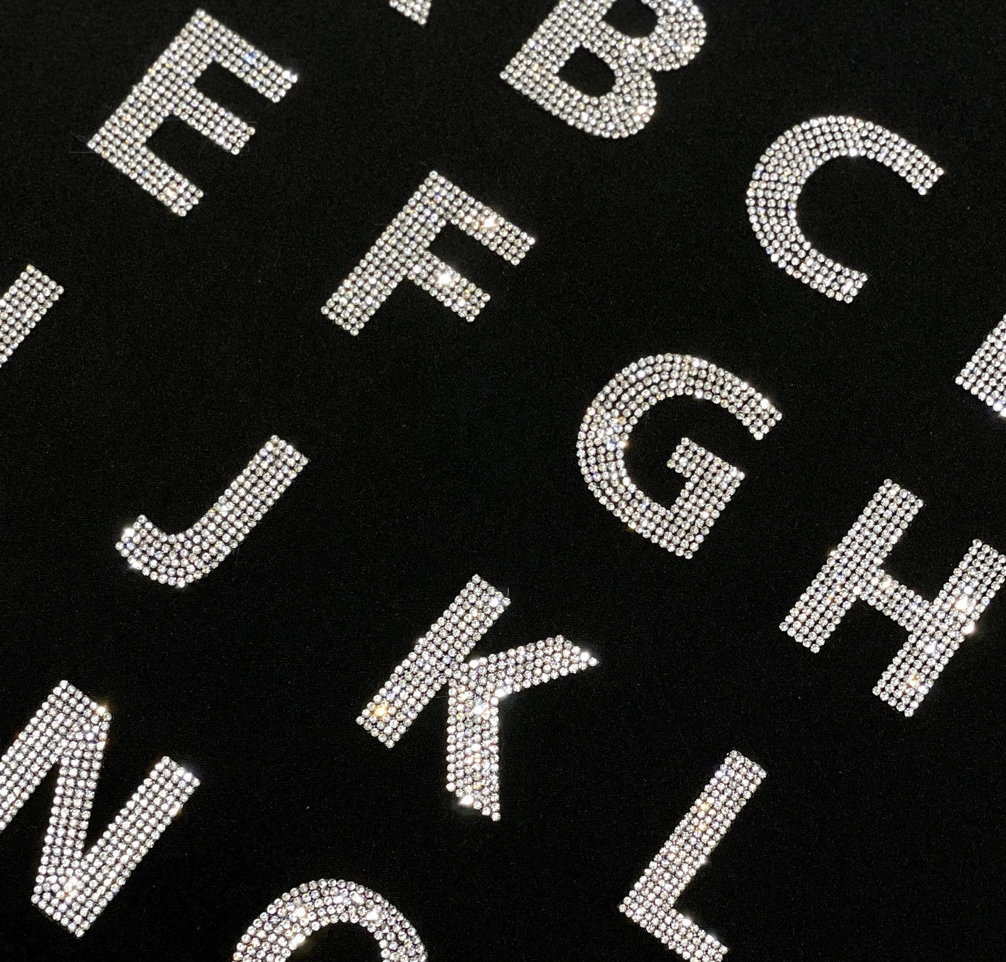 2" Exclusive Rhinestone Mesh Hot-fix Letters