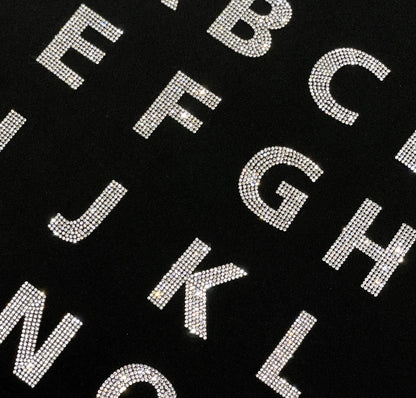 2" Exclusive Rhinestone Mesh Hot-fix Letters