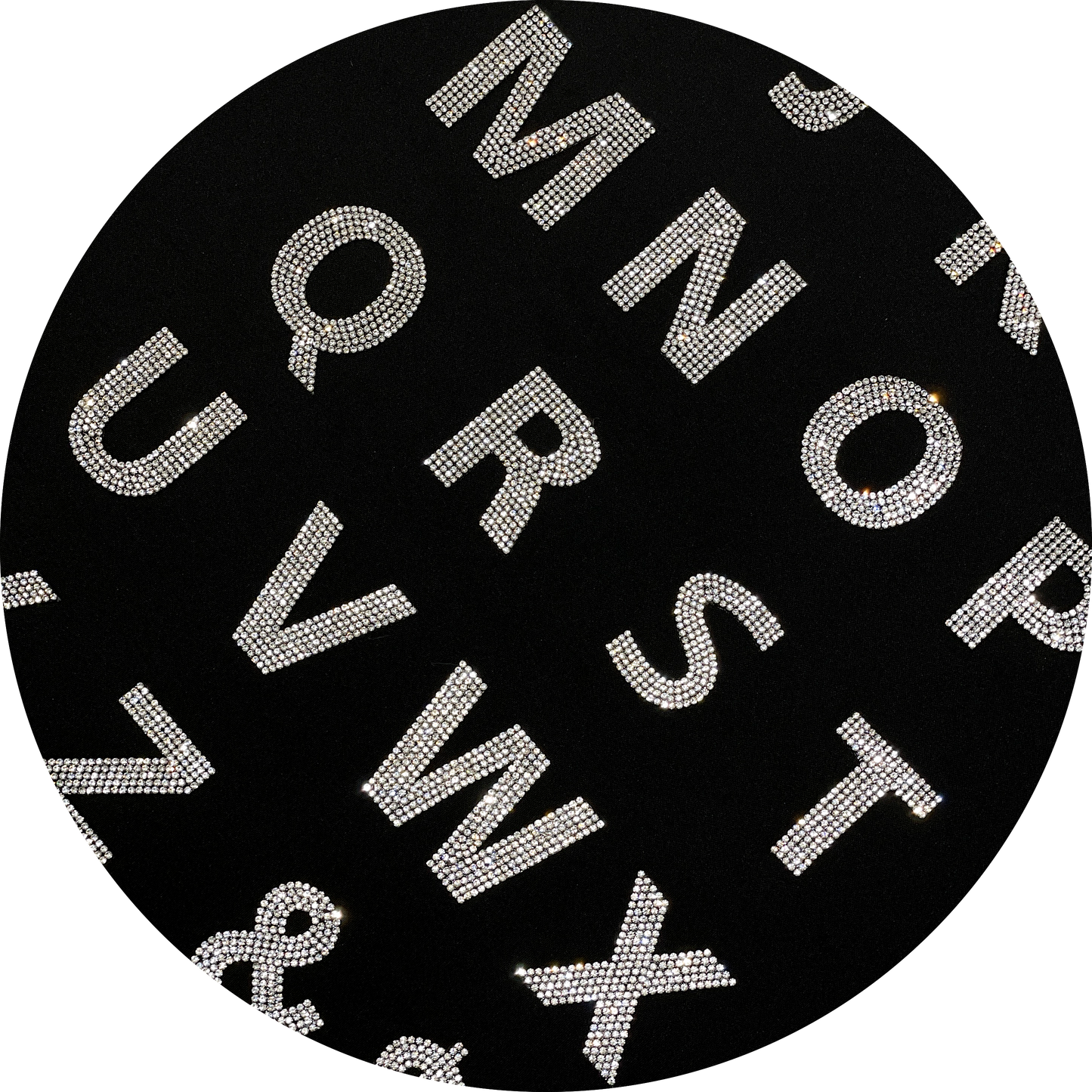 2" Exclusive Rhinestone Mesh Hot-fix Letters