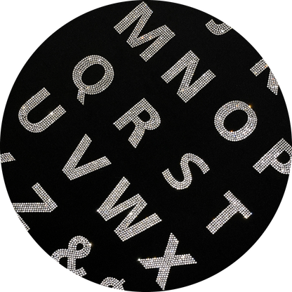 2" Exclusive Rhinestone Mesh Hot-fix Letters