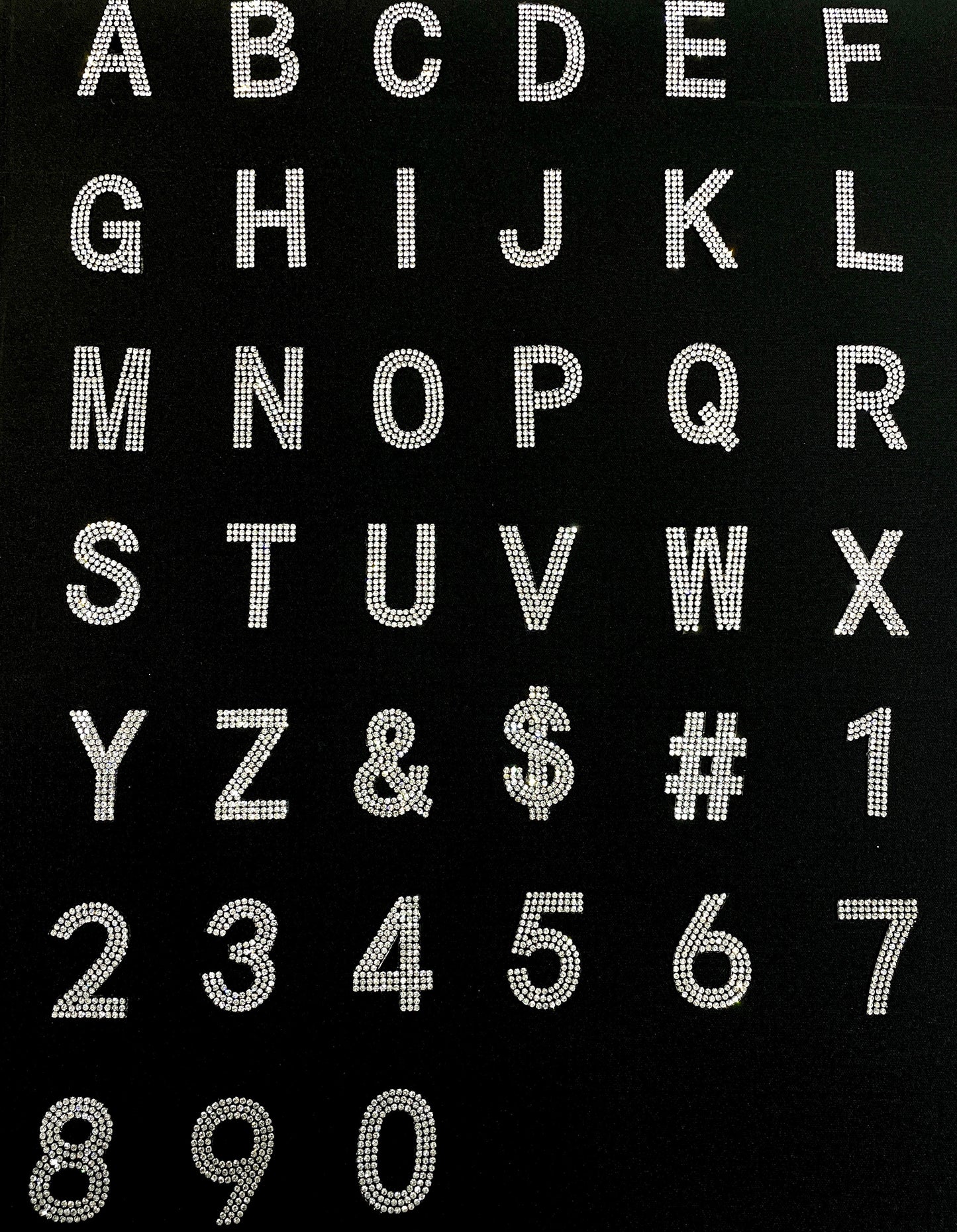 1 1/2" Exclusive Rhinestone Mesh Hot-fix Letters