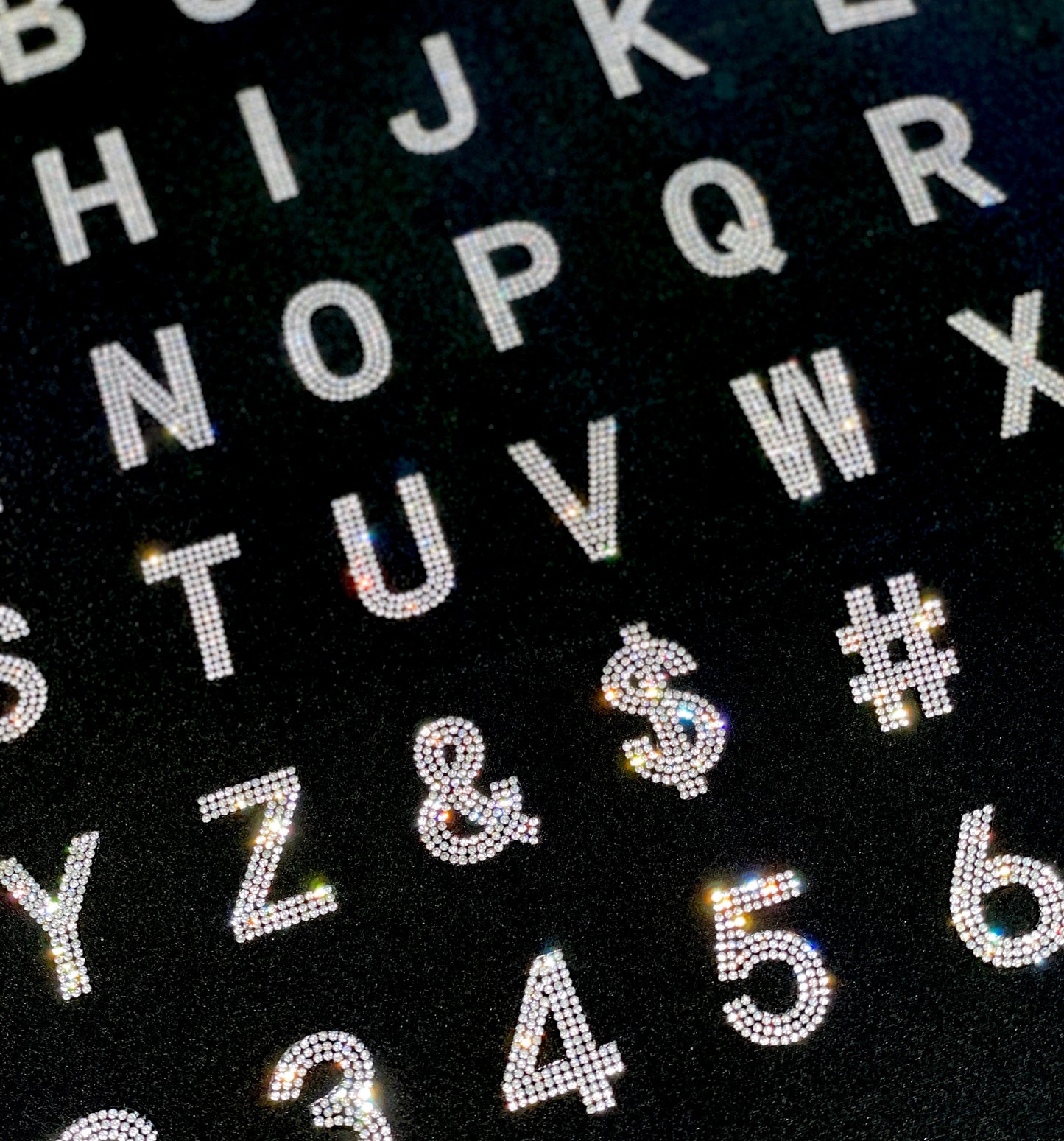 1 1/2" Exclusive Rhinestone Mesh Hot-fix Letters