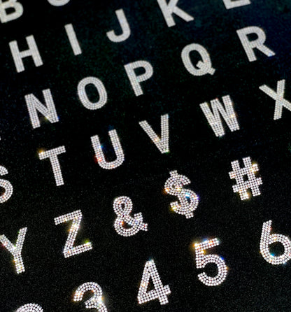 1 1/2" Exclusive Rhinestone Mesh Hot-fix Letters