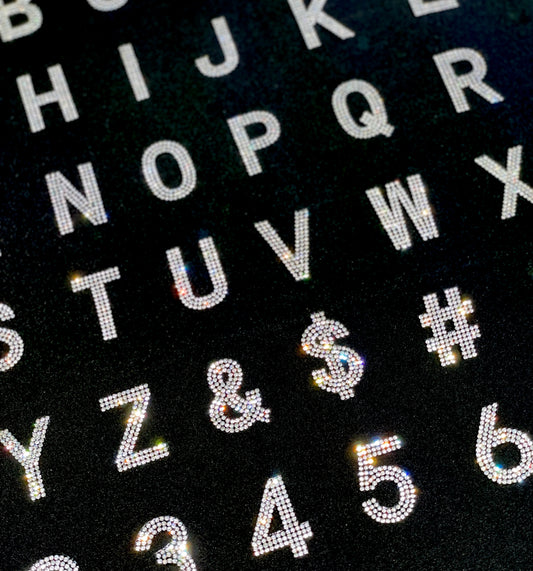 1 1/2" Exclusive Rhinestone Mesh Hot-fix Letters