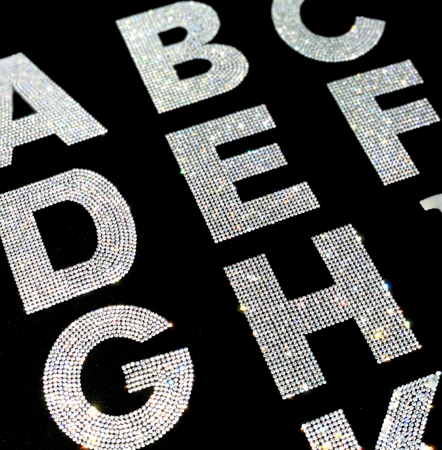 3 1/2" Exclusive Rhinestone Mesh Hot-fix Letters
