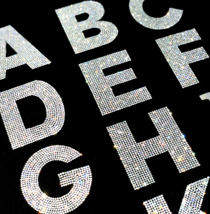 3 1/2" Exclusive Rhinestone Mesh Hot-fix Letters