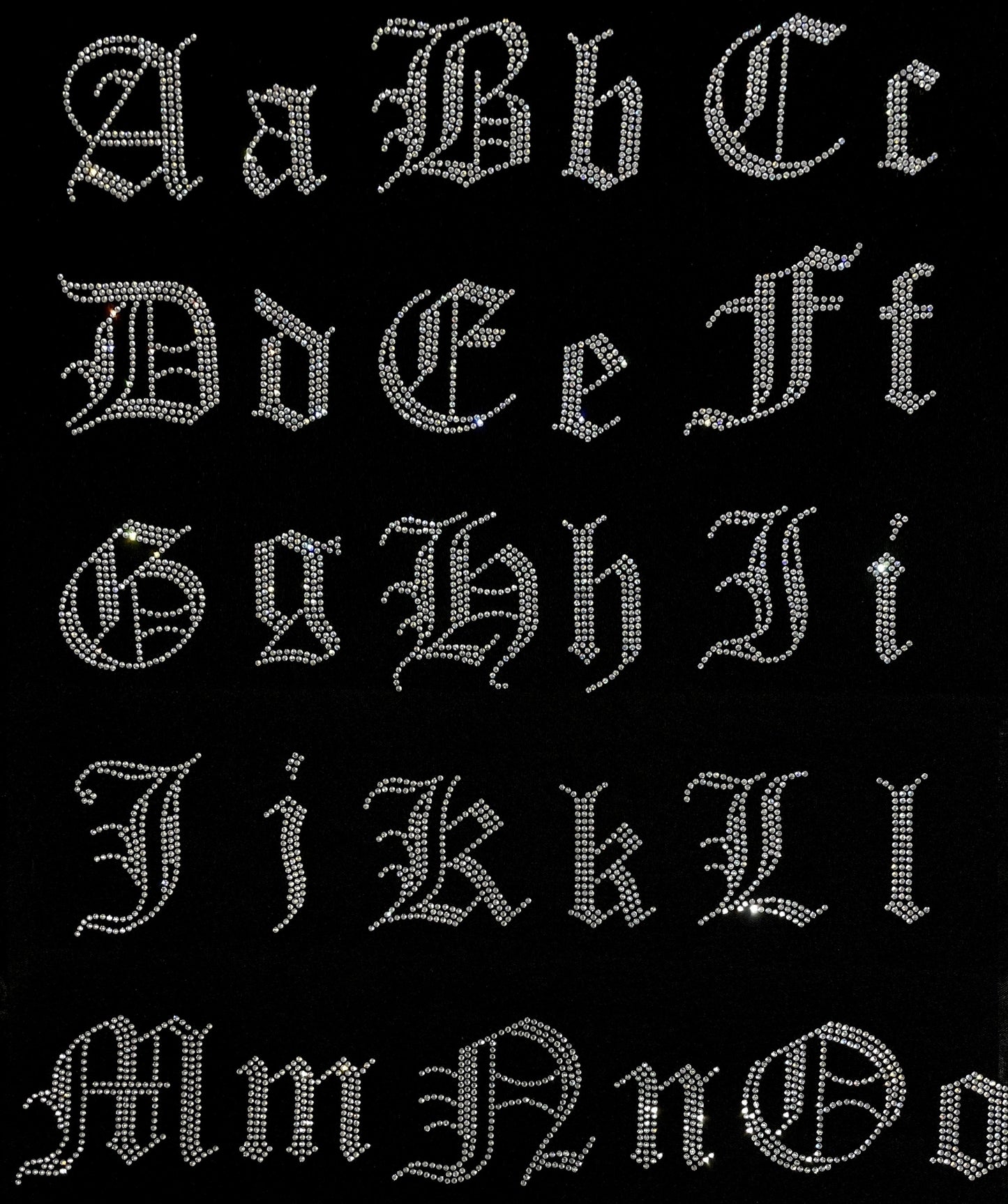 Lowercase Old English Hot-fix Letters