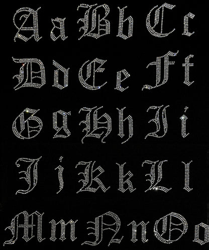 Lowercase Old English Hot-fix Letters