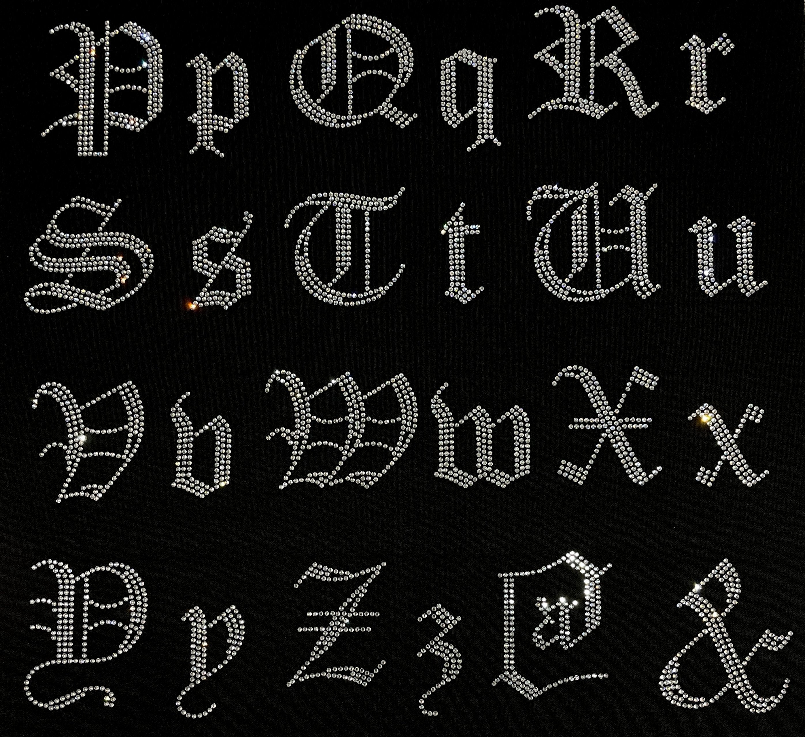 Lowercase Old English Hot-fix Letters – Axiland Rhinestone Depot