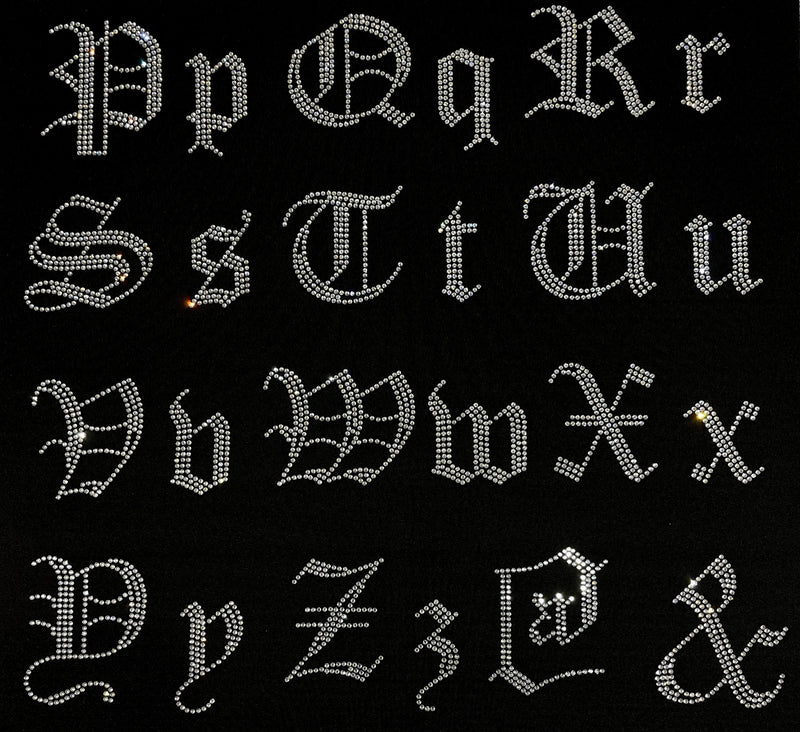 Lowercase Old English Hot-fix Letters