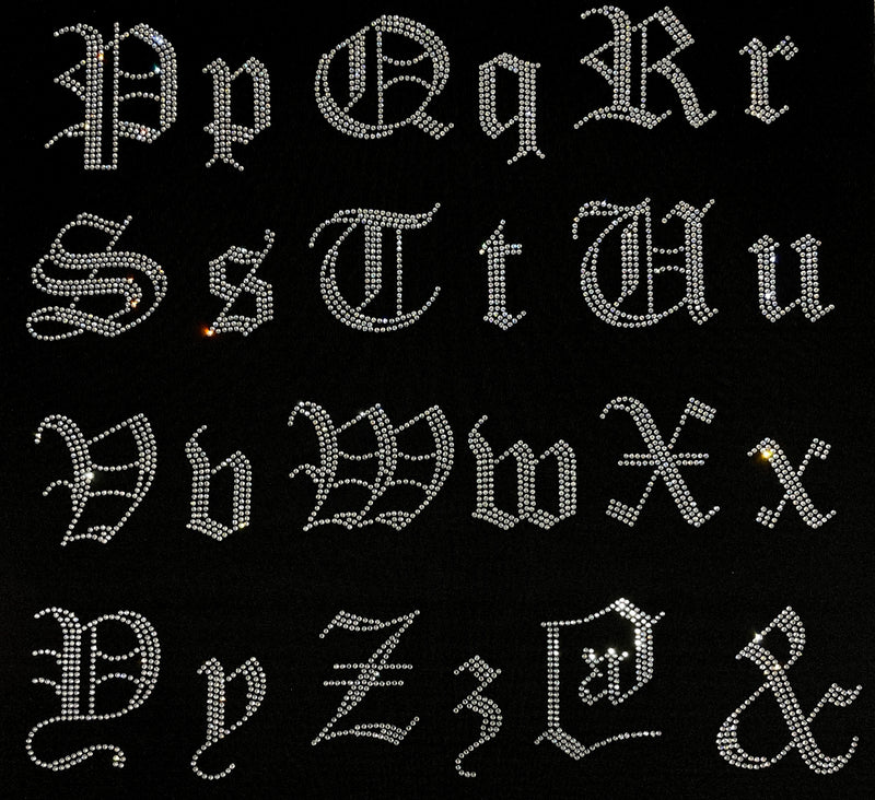 Capital Old English Hot-fix Letters