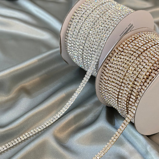 Double Line  Rhinestone chain trim LA-2013 by yard