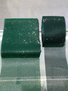 Green/Emerald Elastic Rhinestone X Fabric