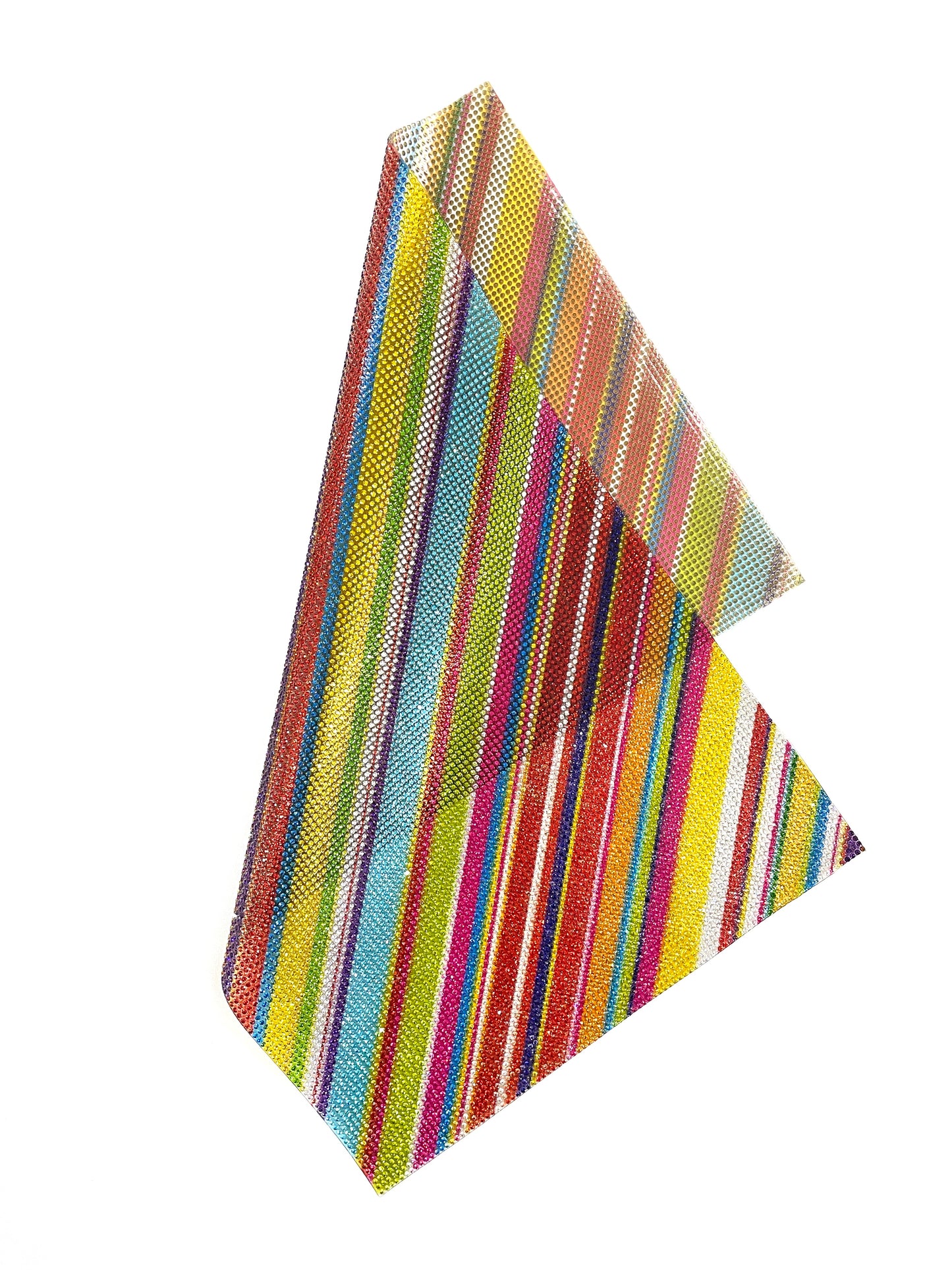 SS6 Rainbow pattern Hotfix Rhinestone Mesh