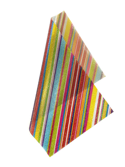 SS6 Rainbow pattern Hotfix Rhinestone Mesh