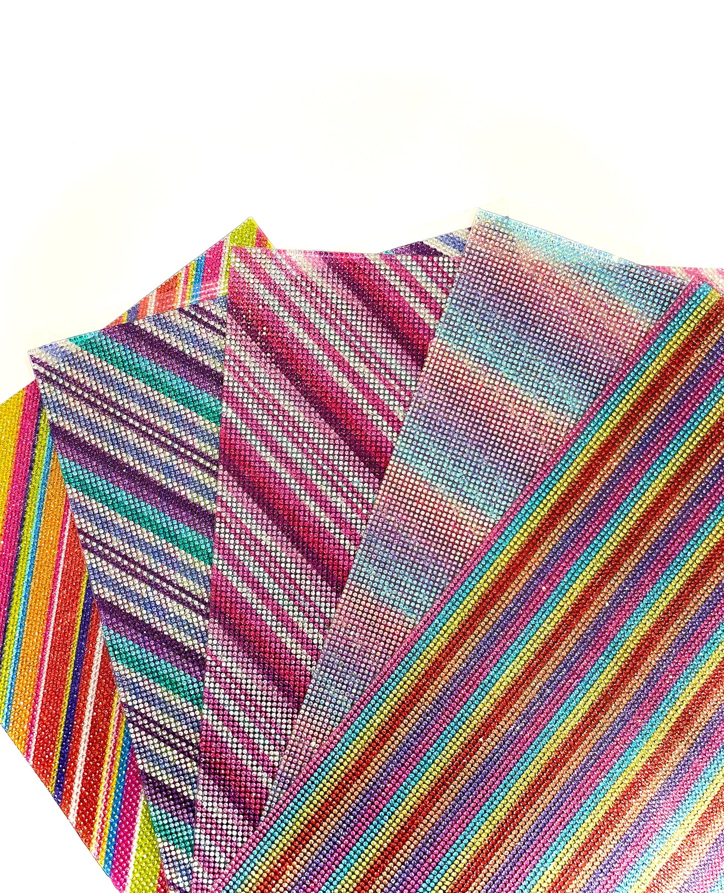 SS6 Rainbow pattern Hotfix Rhinestone Mesh