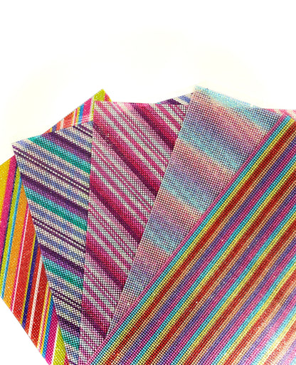 SS6 Rainbow pattern Hotfix Rhinestone Mesh