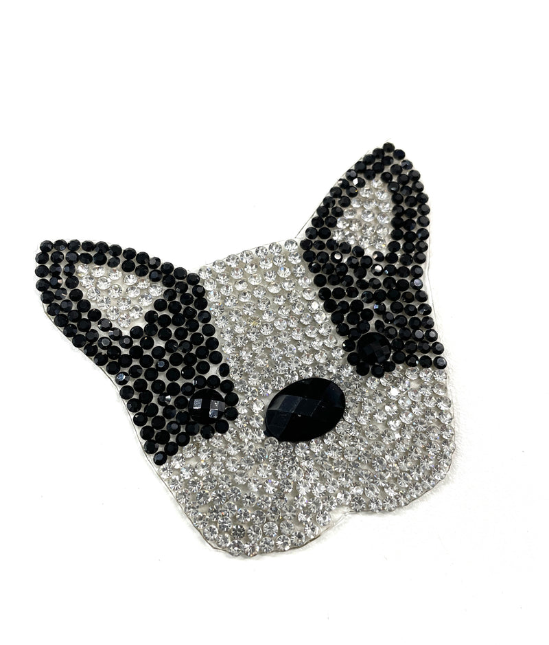 French Bulldog Rhinestone Hot-fix Patch  2203