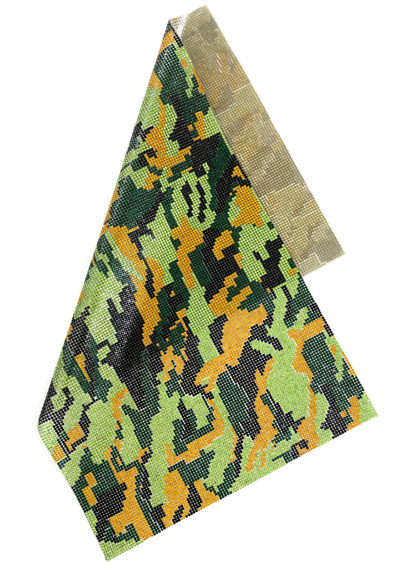 SS6 Camouflage Hotfix Rhinestone Mesh