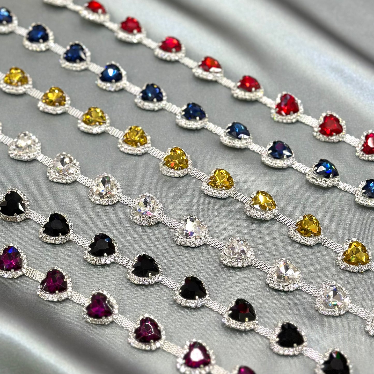 Heart rhinestone trim LA-249 by yard