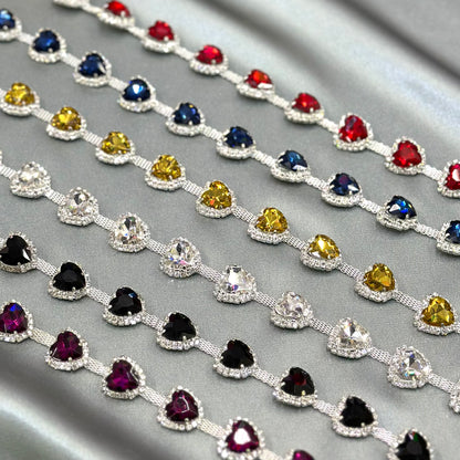 Heart rhinestone trim LA-249 by yard