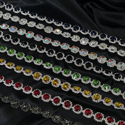 Pointy Sunflower rhinestone trim LA-323 by yard