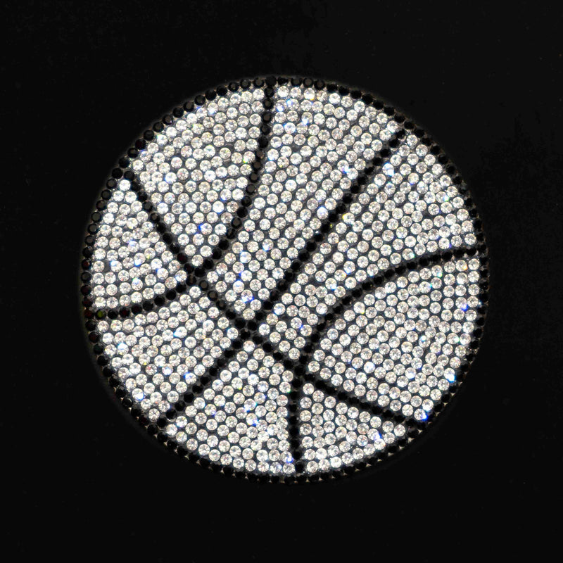 Basketball hot-fix rhinestone patch