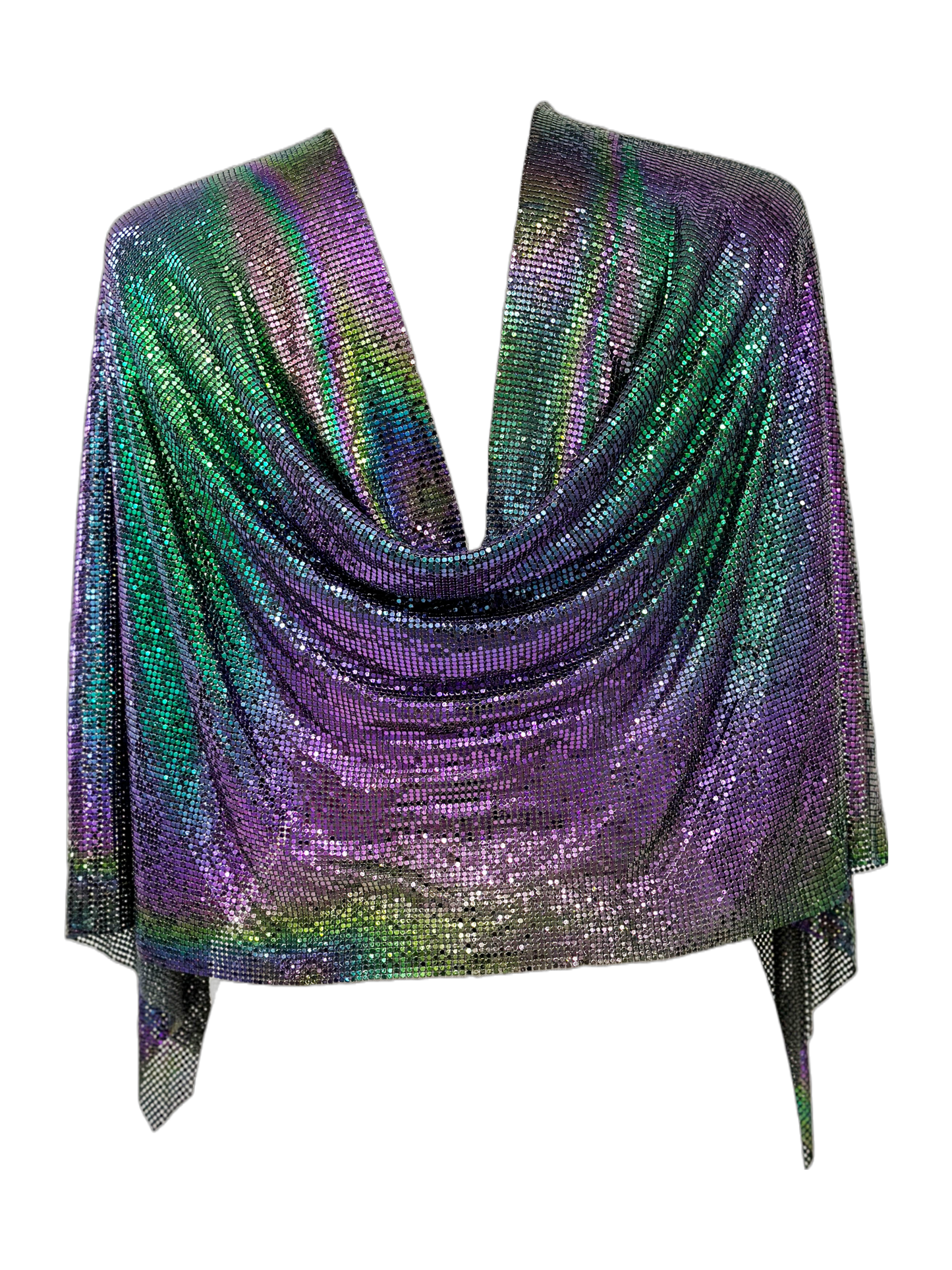 Black AB Chainmail fabric